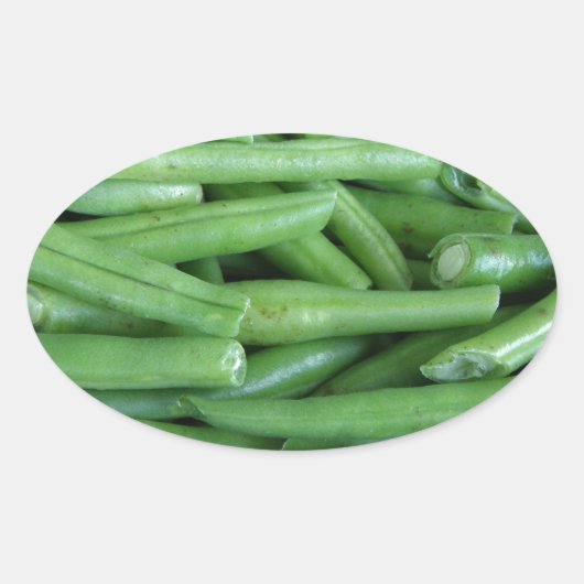 Green Bean Ovale Sticker (Voorkant)
