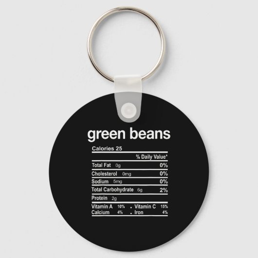 Green Beans Nutrition Facts Funny Thanksgiving Chr Sleutelhanger (Voorkant)