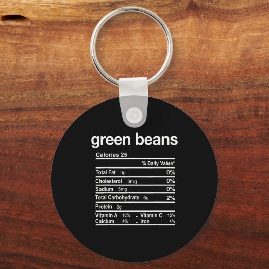 Green Beans Nutrition Facts Funny Thanksgiving Chr Sleutelhanger (Voorkant)