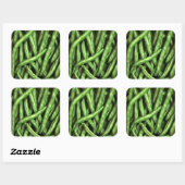 Green Beans Square Sticker (Vel)