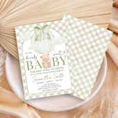 Green Bear Bearly Wait Baby Shower Kaart