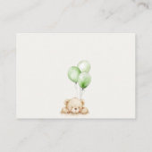 Green Bearly Wait Ballonboeken voor Baby shower Informatiekaartje (Achterkant)