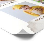 Green Beary First Birthday Photo Timeline Poster (Hoek)