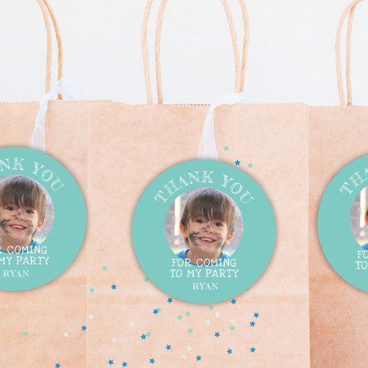 Green Bedankt Birthday Boy Foto Ronde Sticker