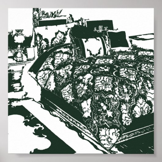 Green Bedroom Sketch Poster (Voorkant)