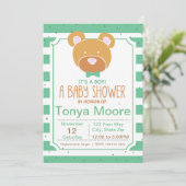 Green Beer Baby shower Invitation Kaart (Staand voorkant)
