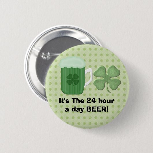 Green Beer Button (Voorkant /achterkant)