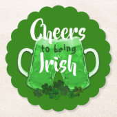 Green Beer Cheers Irish St. Patricks Day Kartonnen Onderzetters (Voorkant)