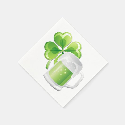 Green Beer en Shamrock Paper Napkin Servetten (Hoek)