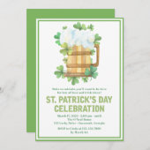 Green Beer en Shamrocks St. Patrick's Day Invite (Voorkant / Achterkant)