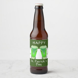 Green Beer Glass Happy St. Patrick's day Bier Etiket