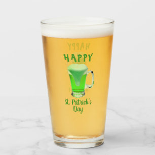 Green Beer Glass Happy St. Patrick's day Glas