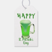 Green Beer Glass Happy St. Patrick's day Party Cadeaulabel (Achterkant)