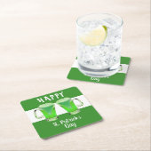 Green Beer Glass Happy St. Patrick's day Party Kartonnen Onderzetters (Insitu)