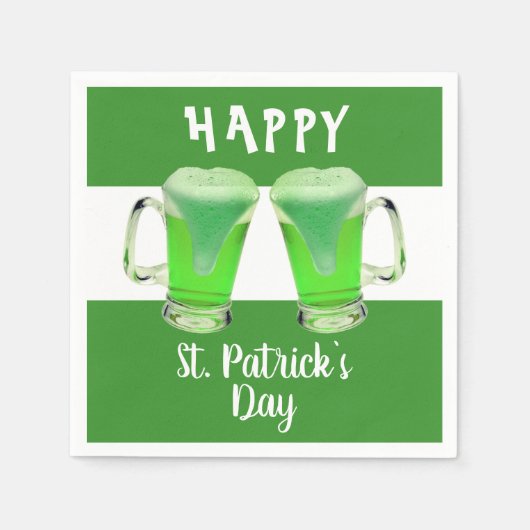 Green Beer Glass Happy St. Patrick's day Party Servet (Voorkant)