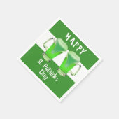 Green Beer Glass Happy St. Patrick's day Party Servet (Hoek)