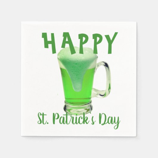 Green Beer Glass Happy St. Patrick's day Party Servet (Voorkant)