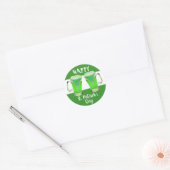 Green Beer Glass Happy St. Patrick's day Ronde Sticker (Envelop)