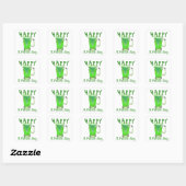 Green Beer Glass Happy St. Patrick's day Vierkante Sticker (Vel)