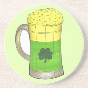 Green Beer Irish Shamrock St. Patrick's Day Zandsteen Onderzetter