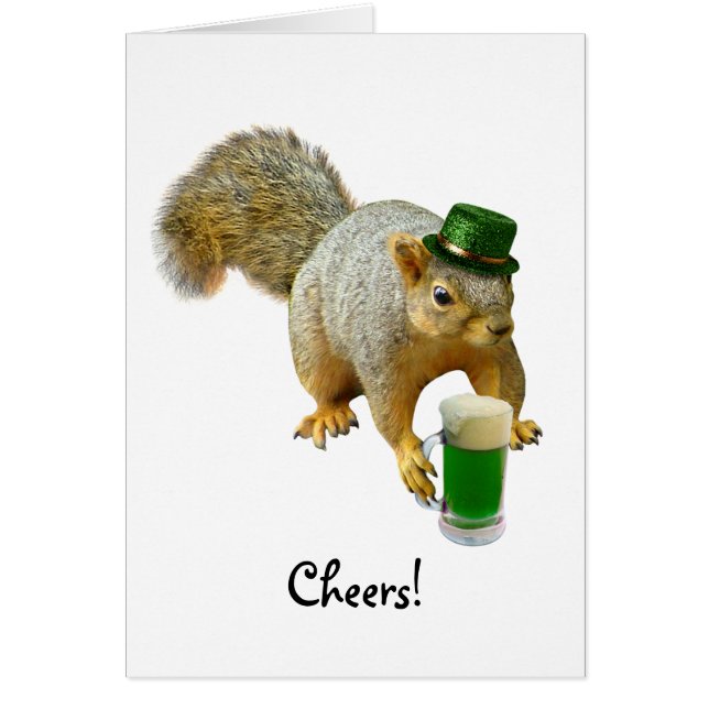 Green Beer Irish Squirrel Card (Voorkant)