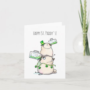Green Beer pug St. Patrick's Day Card Kaart