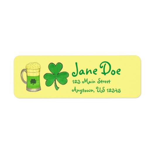 Green Beer Shamrock Irish St. Patrick's Day Etiket (Voorkant)