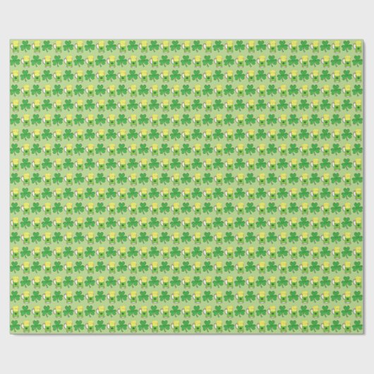 Green Beer Shamrock Saint Patrick's Day Irish Cadeaupapier (Vlak)