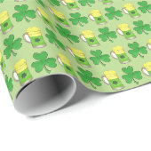 Green Beer Shamrock Saint Patrick's Day Irish Cadeaupapier (Rol Hoek)