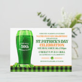 Green Beer St. Patricks Day Adult Birthday Party Kaart (Staand voorkant)