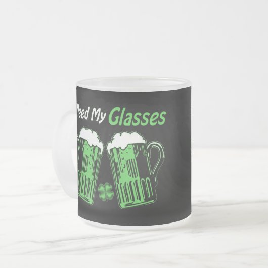 Green Beer St. Patrick's Day Frosted Mok (Voorkant links)