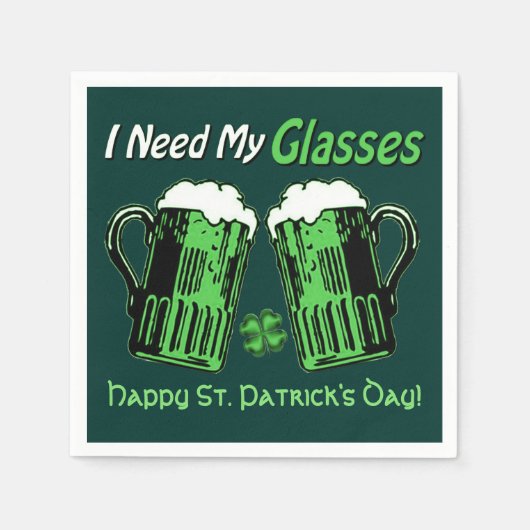 Green Beer St. Patrick's Day Green Napkins Servet (Voorkant)