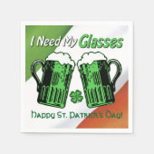 Green Beer St. Patrick's Day Irish Flag Napkins Servetten (Voorkant)