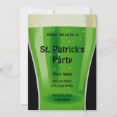 Green Beer St. Patrick's Day Party Invitation Kaart (Voorkant)