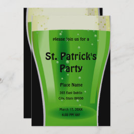 Green Beer St. Patrick's Day Party Invitation Kaart