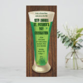 Green Beer St Patricks Day Party Kaart (Staand voorkant)