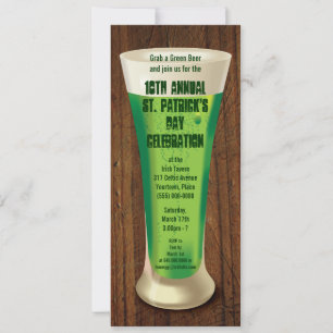 Green Beer St Patricks Day Party Kaart