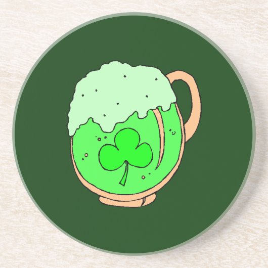 Green Beer St. Patrick's Sandstone Onderzetter (Voorkant)