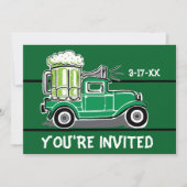 Green Beer  Truck St Patrick's Day Party Kaart (Voorkant)
