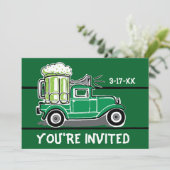 Green Beer  Truck St Patrick's Day Party Kaart (Staand voorkant)