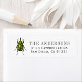 Green Beetle Return Address Etiket (Insitu)