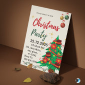 Green Beige Cute Illustrative Christmas Party Kaart