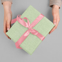 Green Beige Linen Mimic Fabric Texture Cadeaupapier