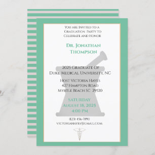 Green Beige Mortar Pestle Pharmacy Afstuderen Kaart