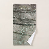 Green Beige Oceanic Glitter Glam 1 Bad Handdoek (Handdoek)