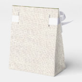 Green Beige  Pattern Burlap Wedding Bedankdoosjes (Achterkant)