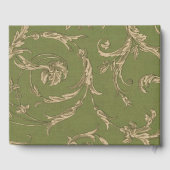 Green Beige  Pattern Burlap Wedding Gastenboek (Achterkant)