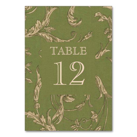 Green Beige  Pattern Burlap Wedding Kaart (Achterkant)