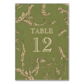 Green Beige  Pattern Burlap Wedding Kaart (Voorkant)