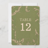 Green Beige  Pattern Burlap Wedding Kaart (Achterkant)